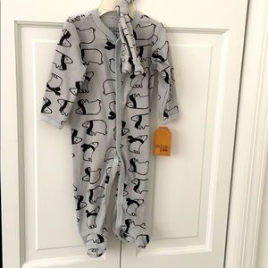 Boys chickpea onesie with footies